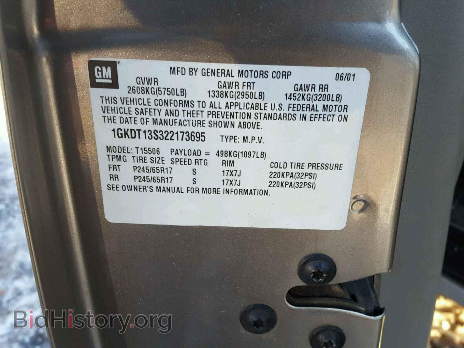 2002 GMC ENVOY - VIN: 1GKDT13S322173695 - Фото 10