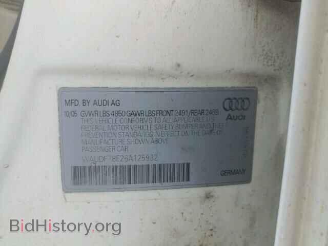 2006 AUDI A4 - VIN: WAUDF78E26A125932 - Фото 10