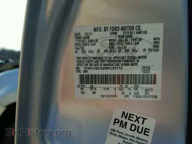 2011 FORD ESCAPE - VIN: 1FMCU9DG2BKC53112 - Фото 10