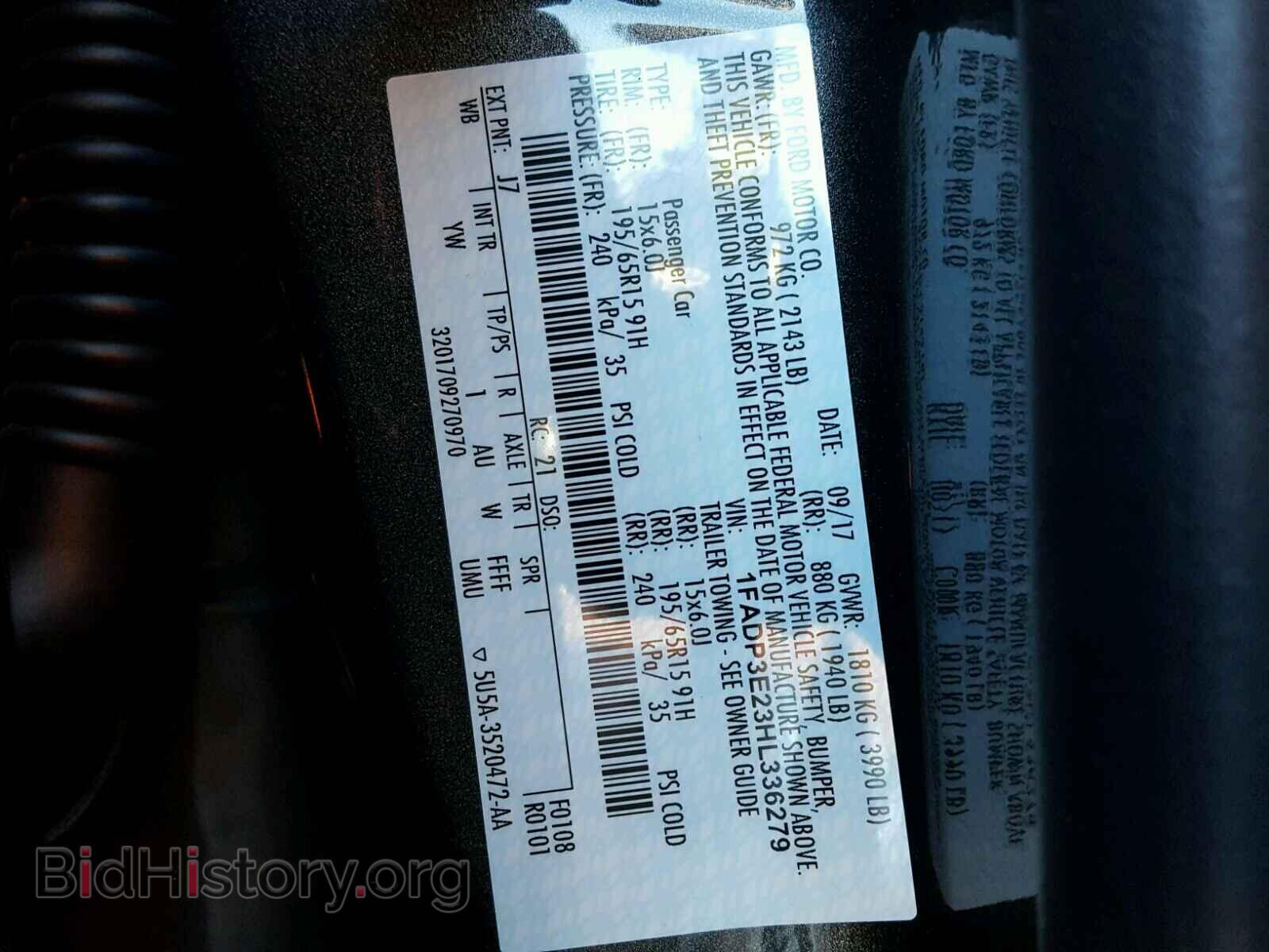 2017 FORD FOCUS - VIN: 1FADP3E23HL336279 - Photo 10