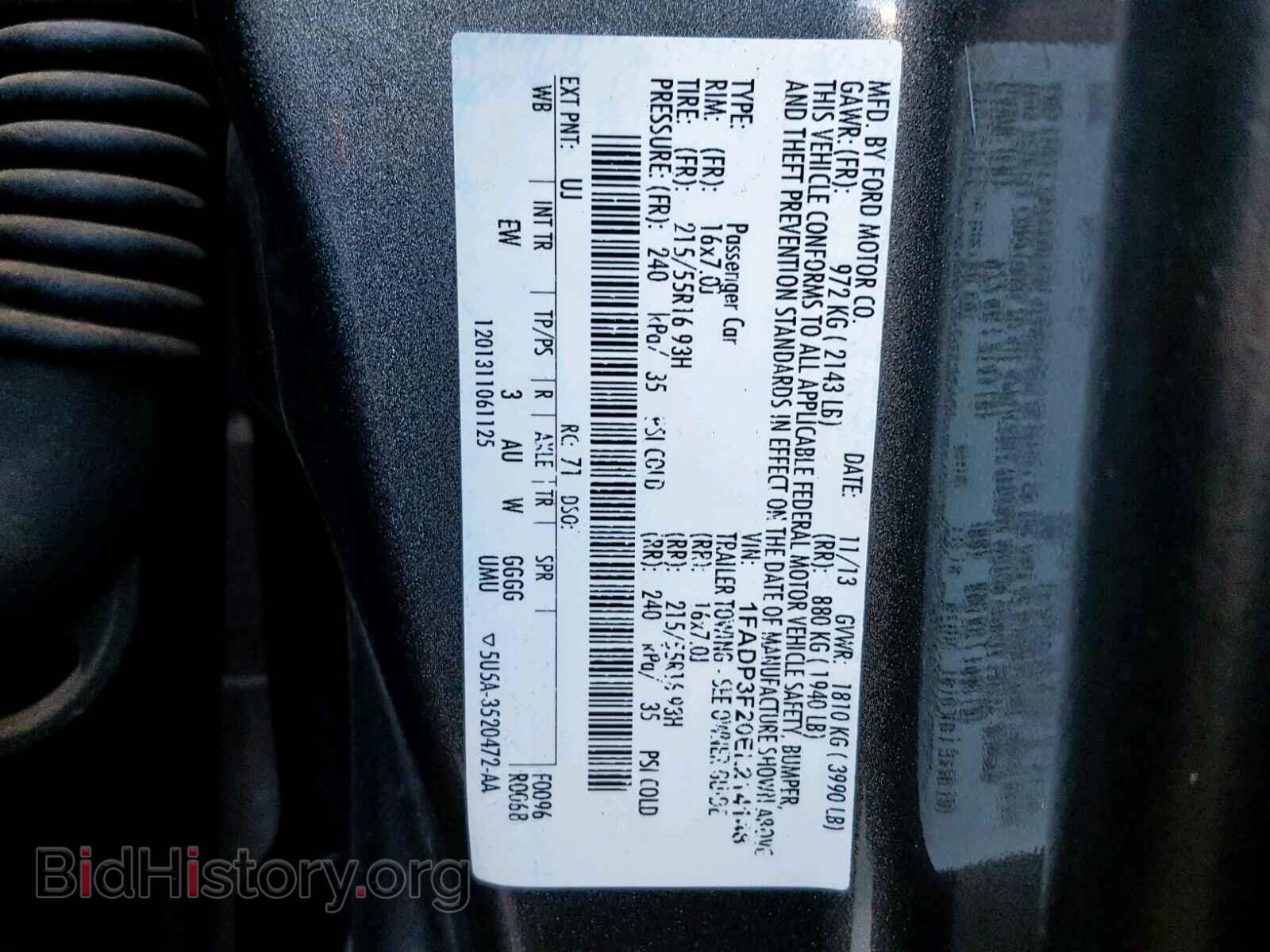 2014 FORD FOCUS SE - VIN: 1FADP3F20EL214148 - Фото 10