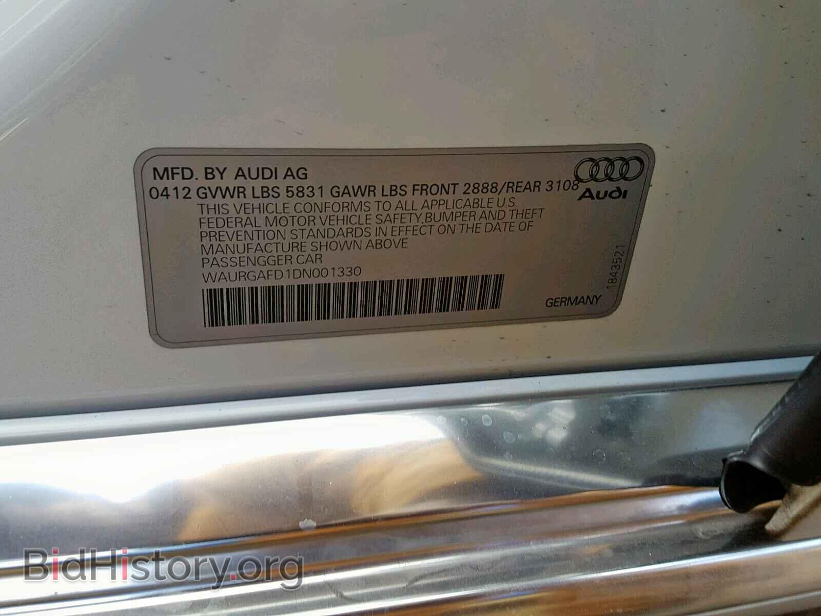 2013 AUDI A8 - VIN: WAURGAFD1DN001330 - Фото 10