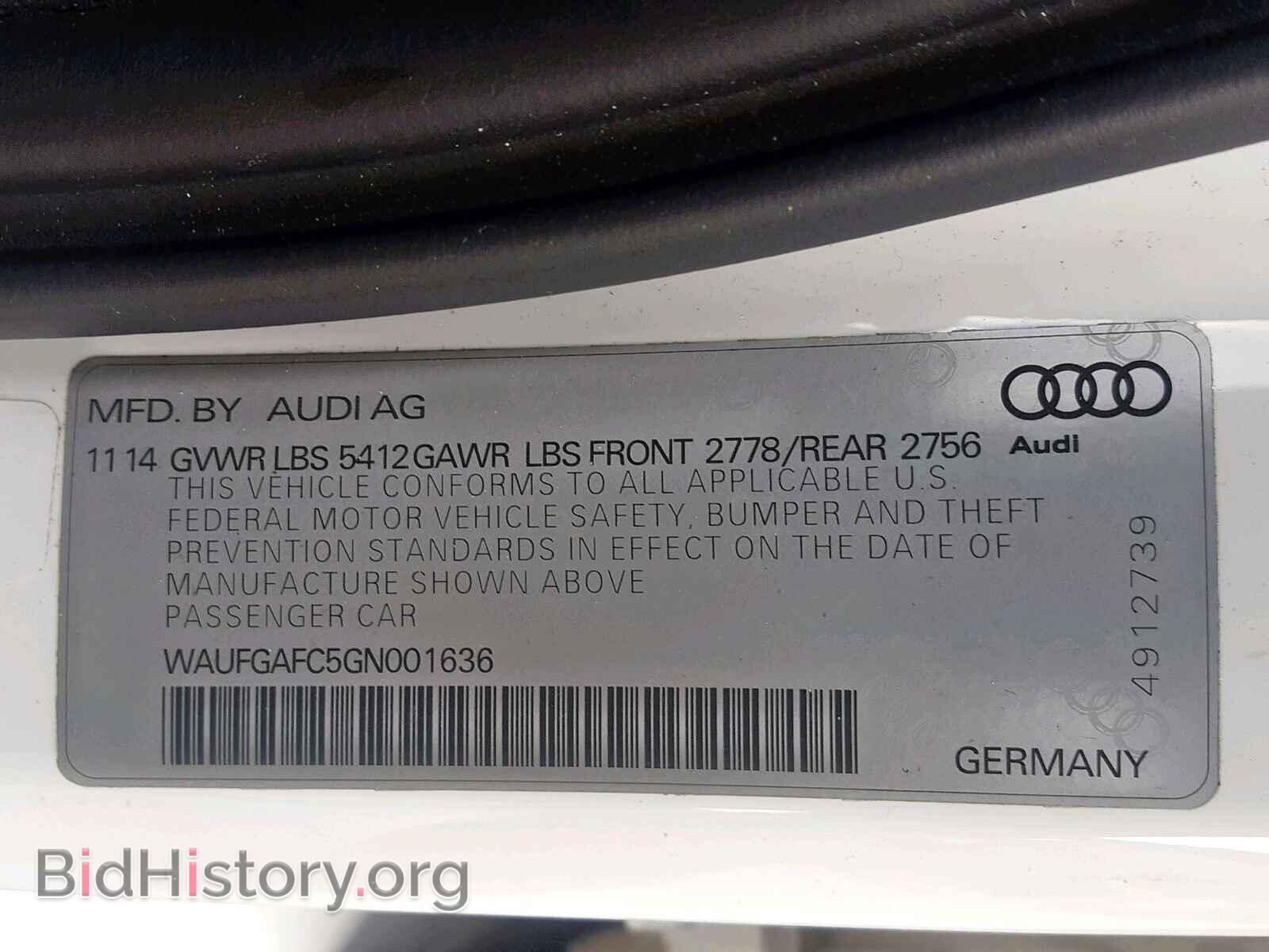 2016 AUDI A6 - VIN: WAUFGAFC5GN001636 - Фото 10