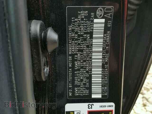 2011 TOYOTA COROLLA - VIN: 2T1BU4EE3BC657165 - Фото 10