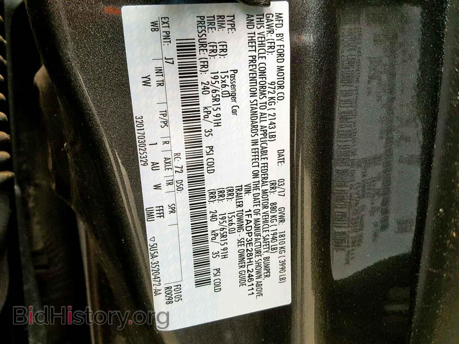2017 FORD FOCUS - VIN: 1FADP3E28HL246111 - Фото 10