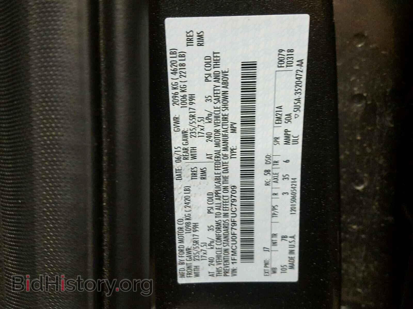 2015 FORD ESCAPE - VIN: 1FMCU0F79FUC79709 - Photo 10