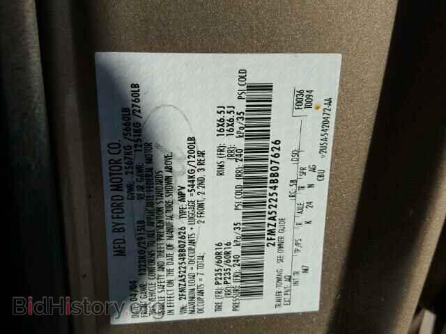 2004 FORD FREESTAR - VIN: 2FMZA52254BB07626 - Фото 10