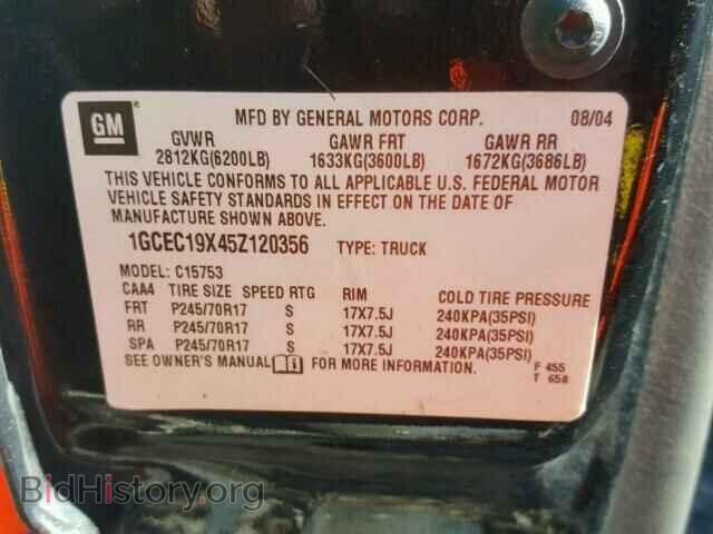 2005 CHEVROLET SILVERADO - VIN: 1GCEC19X45Z120356 - Фото 10