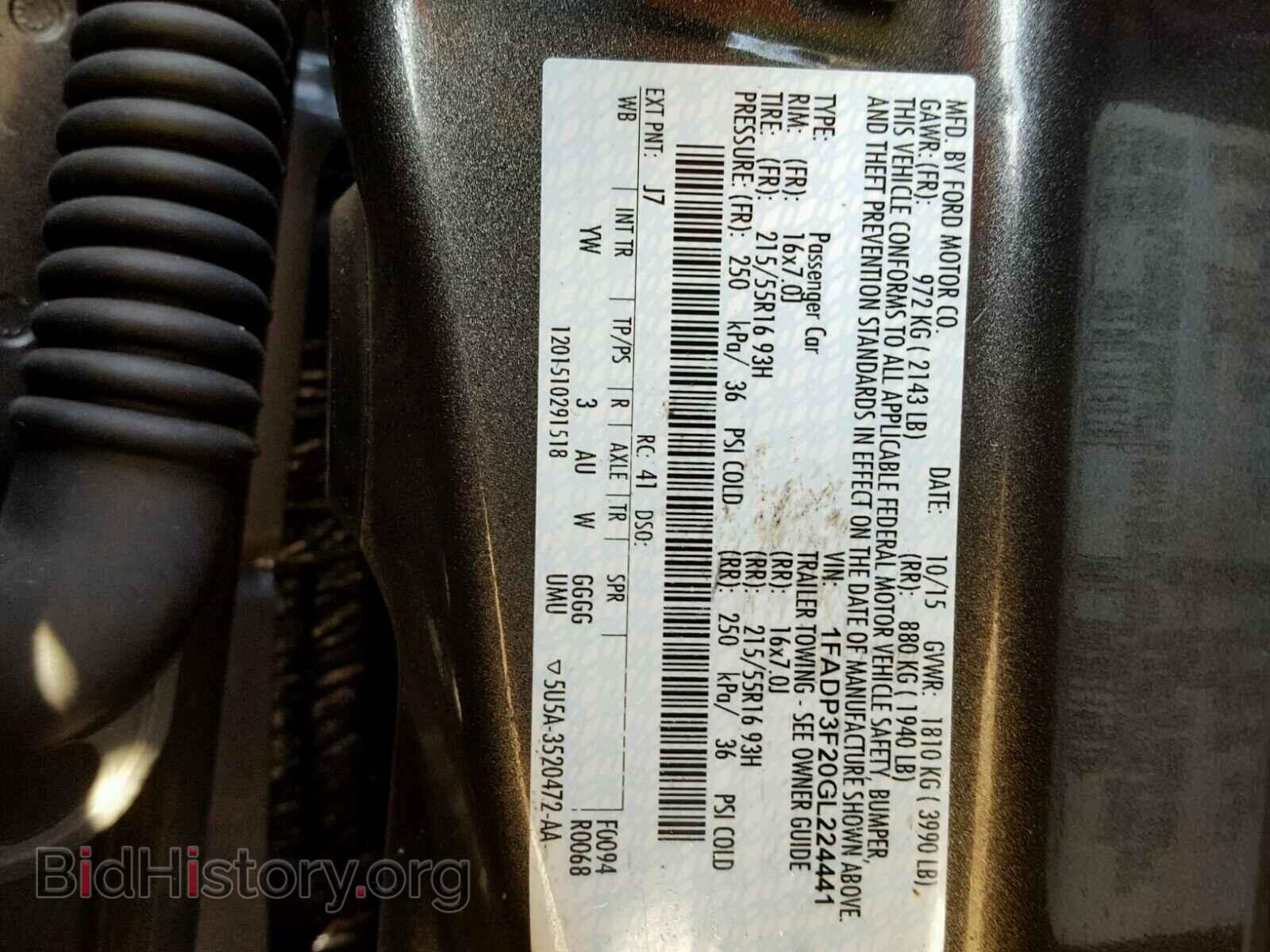 2016 FORD FOCUS - VIN: 1FADP3F20GL224441 - Фото 10