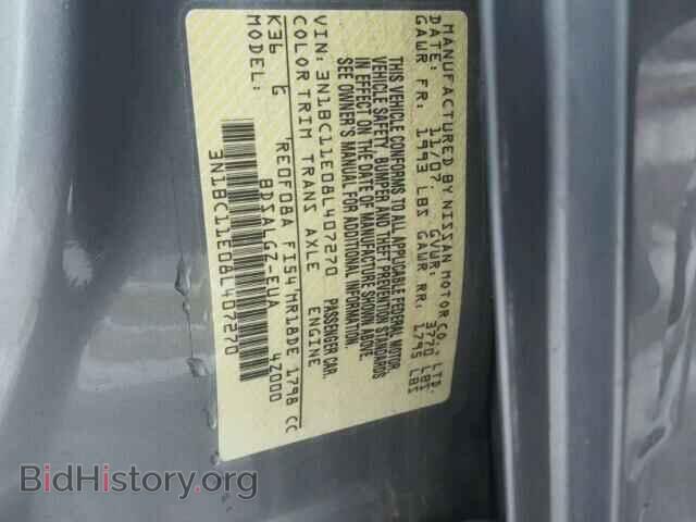2008 NISSAN VERSA - VIN: 3N1BC11E08L407270 - Фото 10