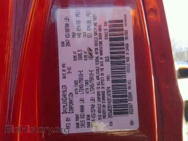 2002 DODGE RAM VAN - VIN: 2B5WB35Y42K107874 - Фото 10