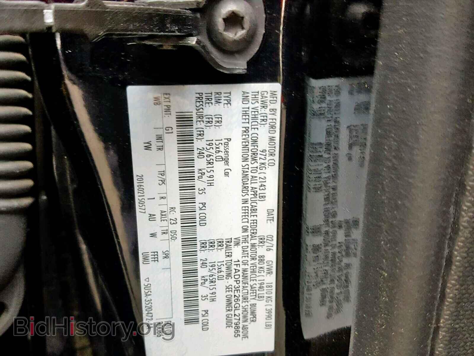 2016 FORD FOCUS - VIN: 1FADP3E26GL279865 - Фото 10