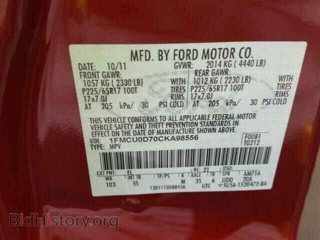 2012 FORD ESCAPE - VIN: 1FMCU0D70CKA98556 - Фото 10