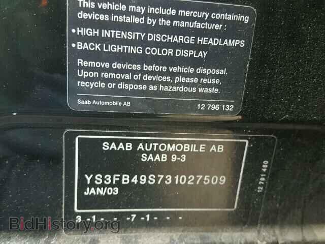 2003 SAAB 9 3 - VIN: YS3FB49S731027509 - Photo 10