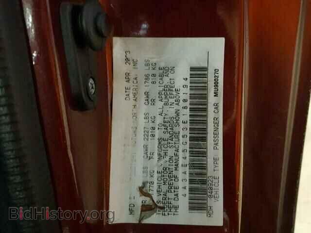 2003 MITSUBISHI ECLIPSE - VIN: 4A3AE45G53E180194 - Фото 10