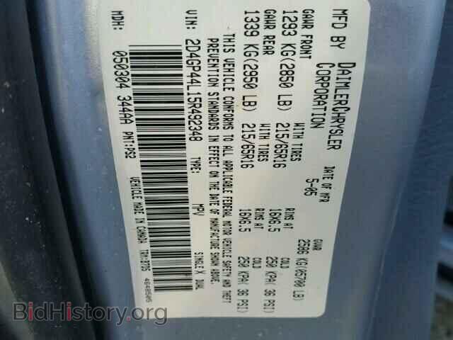 2005 DODGE CARAVAN - VIN: 2D4GP44L15R492348 - Фото 10