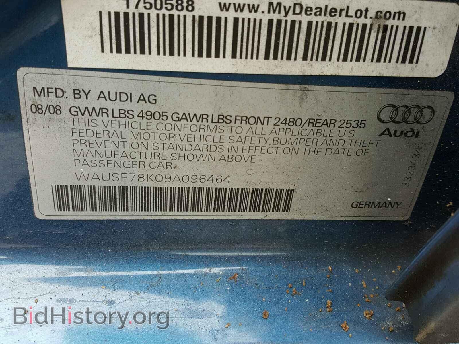 2009 AUDI A4 - VIN: WAUSF78K09A096464 - Фото 10
