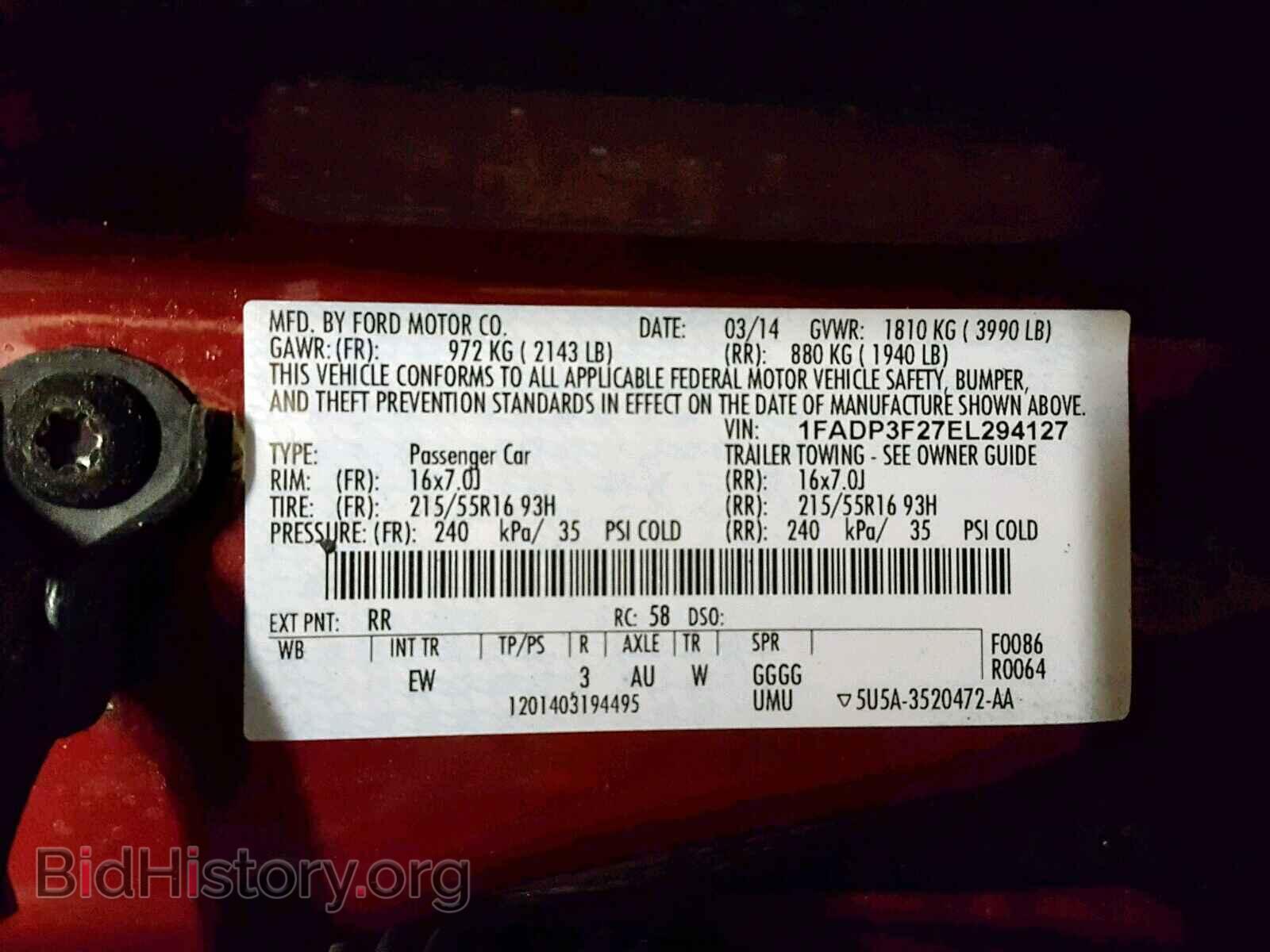 2014 FORD FOCUS - VIN: 1FADP3F27EL294127 - Photo 10