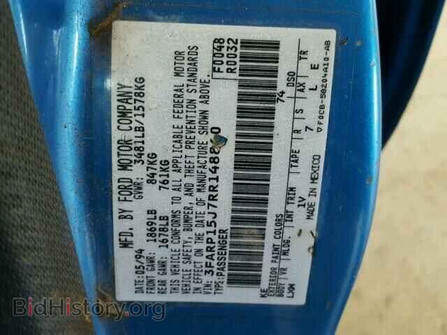 1994 FORD ESCORT - VIN: 3FARP15J7RR148840 - Фото 10