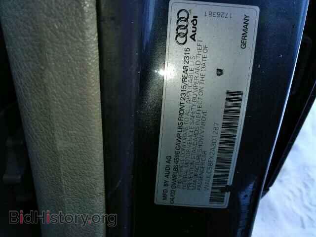 2002 AUDI A4 - VIN: WAULC58EX2A301287 - Фото 10