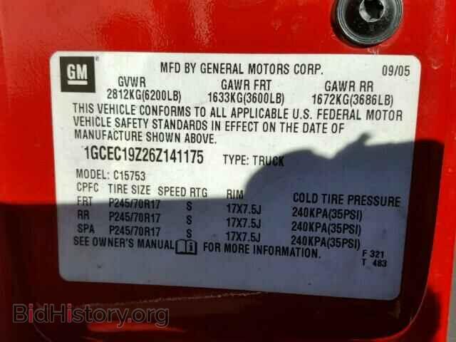 2006 CHEVROLET SILVERADO - VIN: 1GCEC19Z26Z141175 - Фото 10