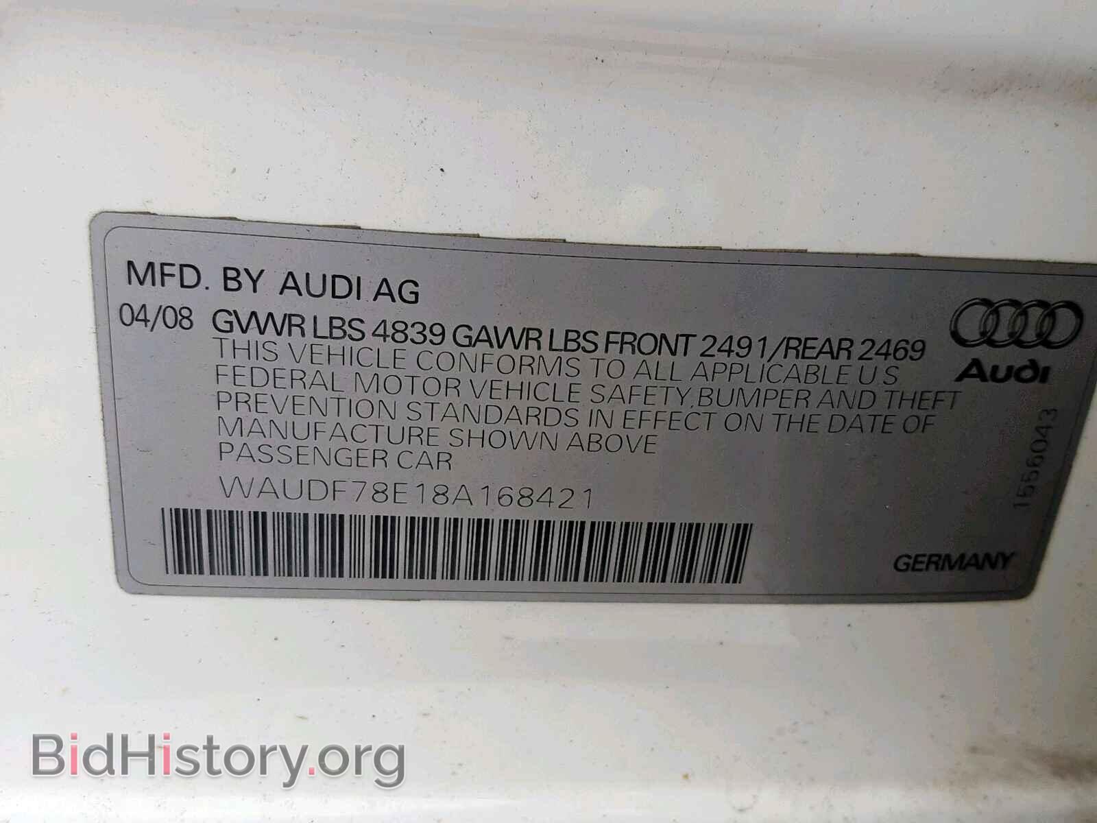 2008 AUDI A4 - VIN: WAUDF78E18A168421 - Photo 10