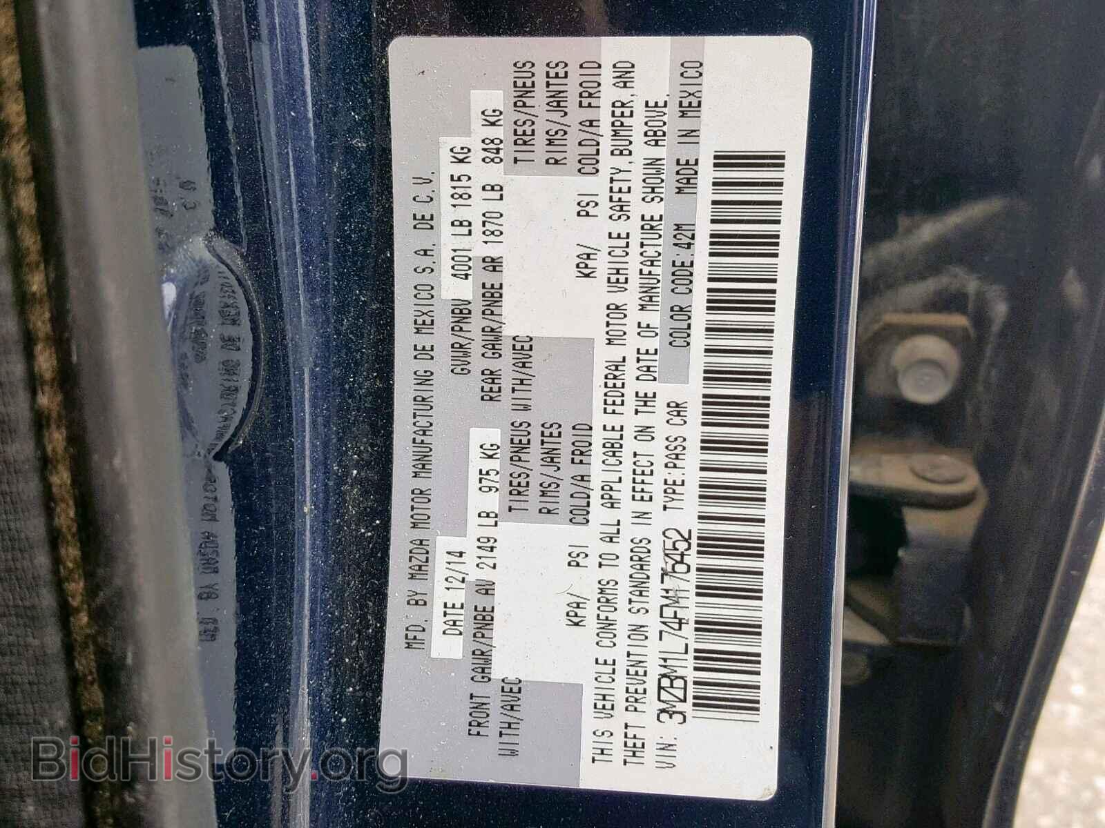2015 MAZDA 3 - VIN: 3MZBM1L74FM176452 - Фото 10
