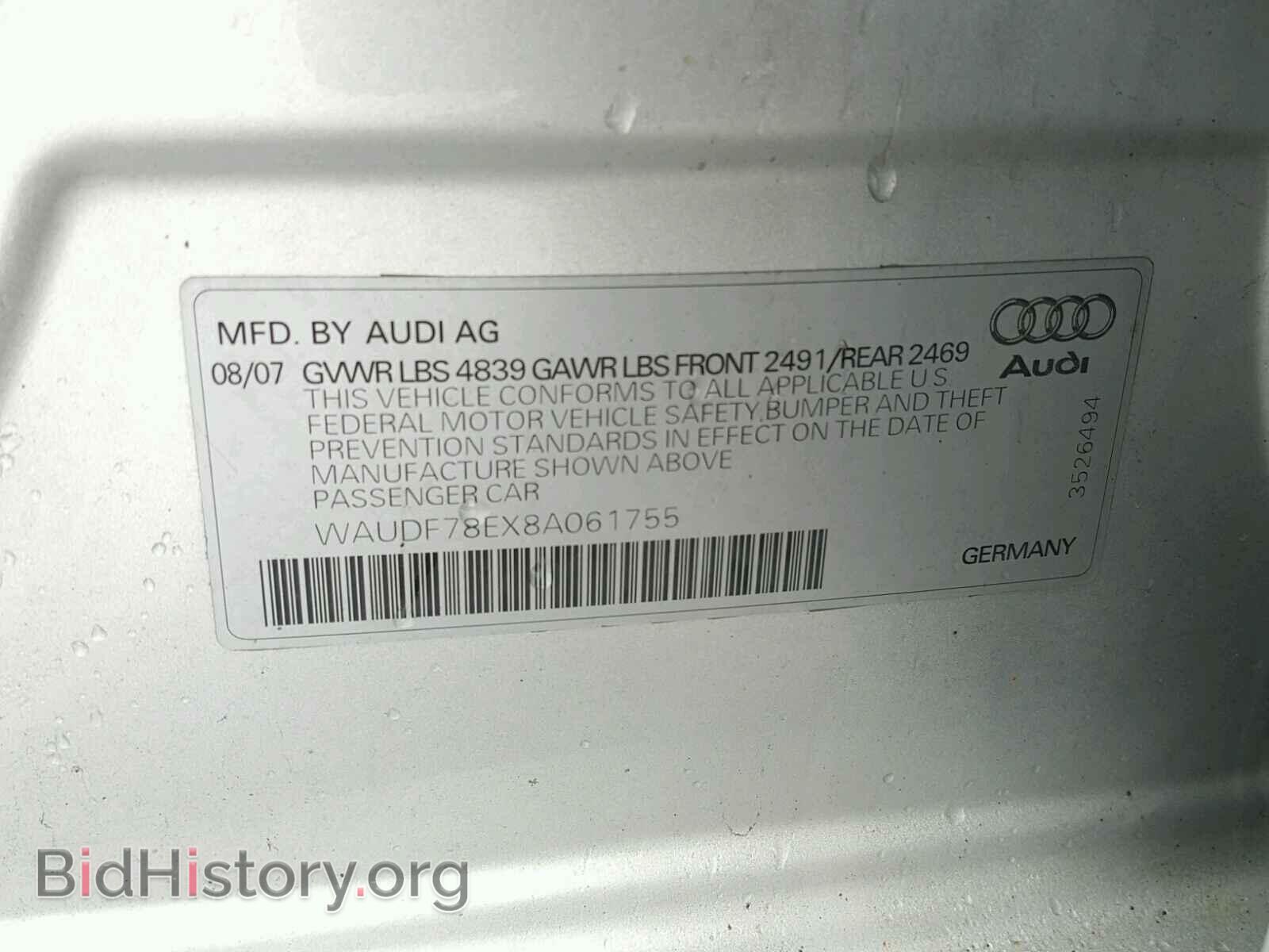 2008 AUDI A4 - VIN: WAUDF78EX8A061755 - Photo 10
