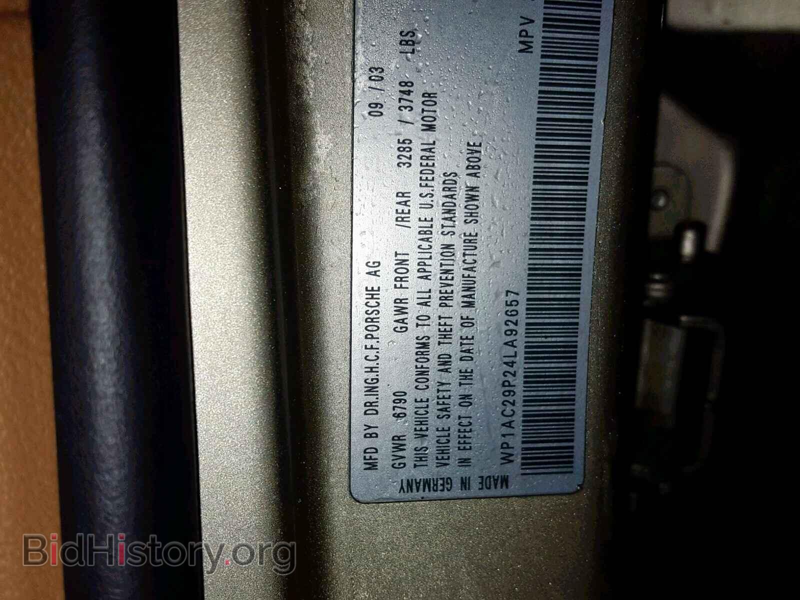 2004 PORSCHE CAYENNE TU - VIN: WP1AC29P24LA92657 - Фото 10