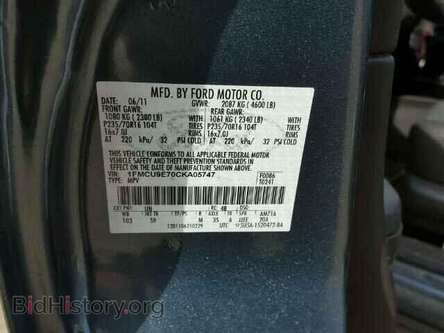 2012 FORD ESCAPE - VIN: 1FMCU9E70CKA05747 - Photo 10