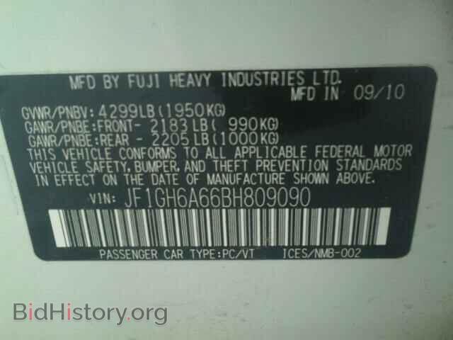 2011 SUBARU IMPREZA - VIN: JF1GH6A66BH809090 - Фото 10