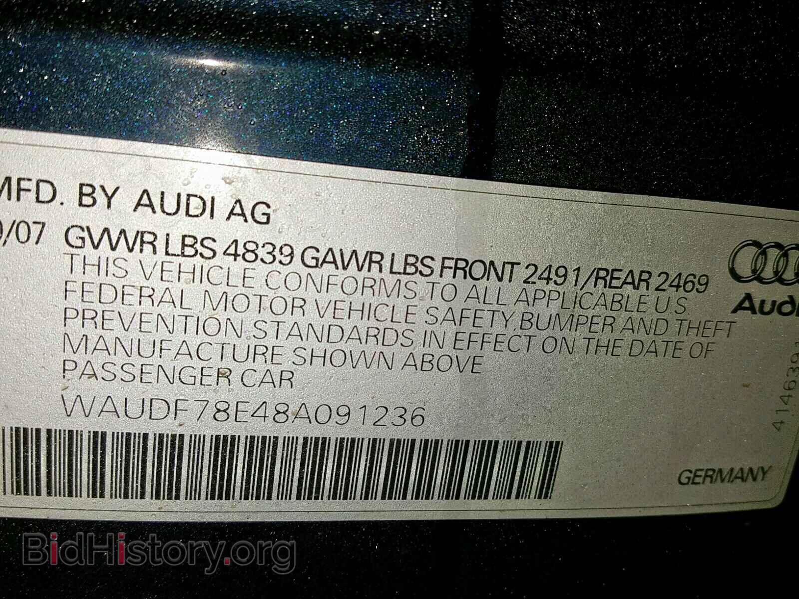 2008 AUDI A4 - VIN: WAUDF78E48A091236 - Photo 10