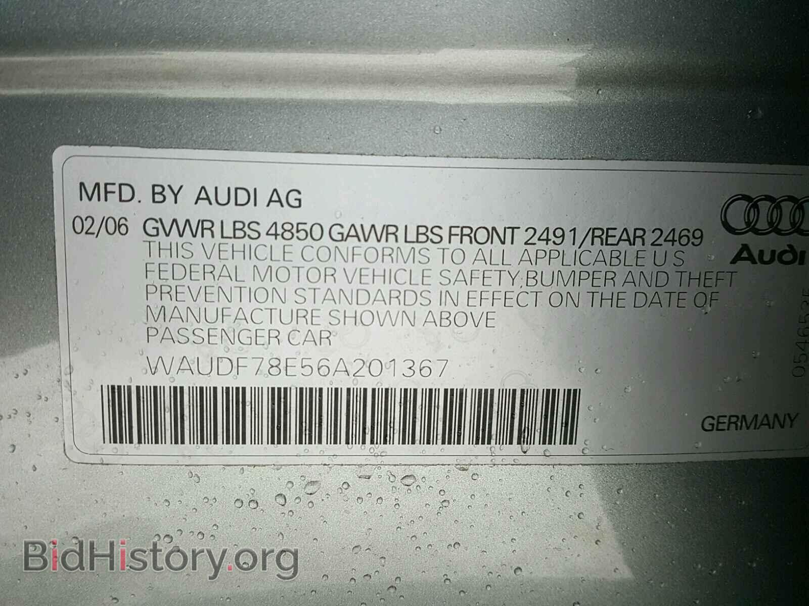 2006 AUDI A4 - VIN: WAUDF78E56A201367 - Photo 10