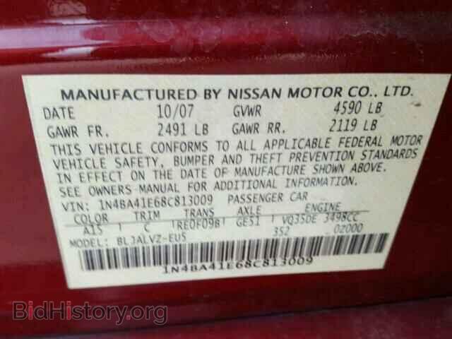 2008 NISSAN MAXIMA - VIN: 1N4BA41E68C813009 - Фото 10