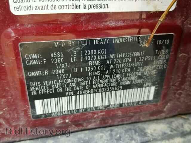 2011 SUBARU OUTBACK - VIN: 4S4BRBFC0B3355629 - Photo 10