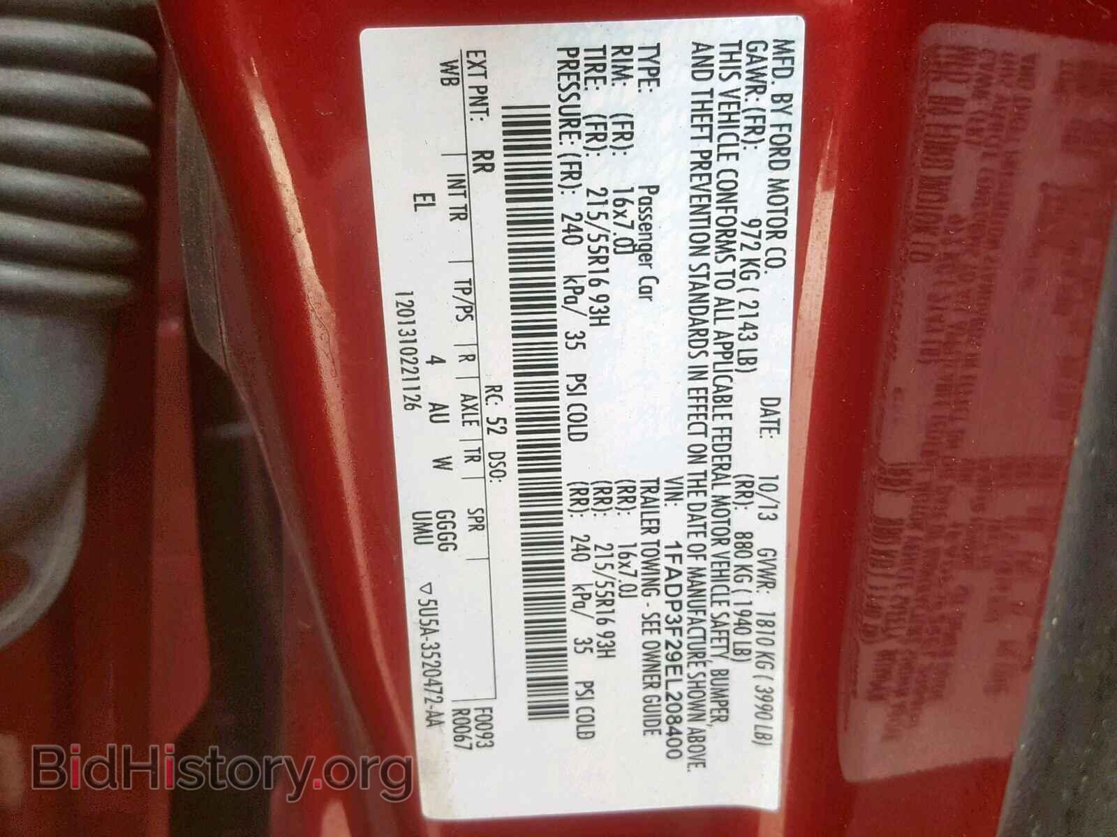 2014 FORD FOCUS SE - VIN: 1FADP3F29EL208400 - Фото 10