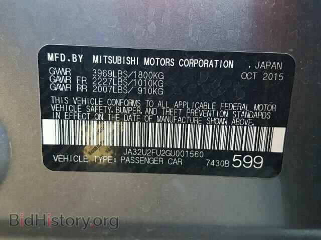 2016 MITSUBISHI LANCER - VIN: JA32U2FU2GU001560 - Фото 10