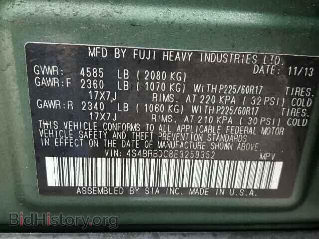 2014 SUBARU OUTBACK - VIN: 4S4BRBDC8E3259352 - Photo 10