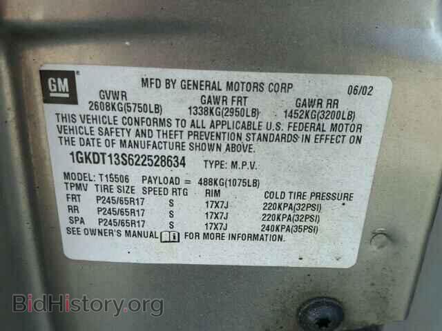 2002 GMC ENVOY - VIN: 1GKDT13S622528634 - Фото 10