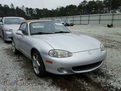 2002 Mazda MIATA MX-5 Miata, серебристый — VIN JM1NB353320230168, Copart
