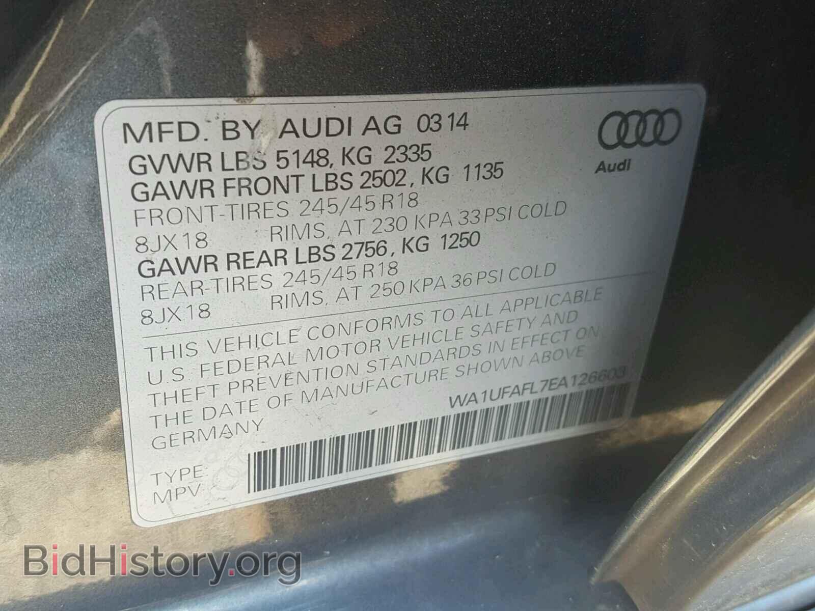 2014 AUDI A4 - VIN: WA1UFAFL7EA126603 - Фото 10