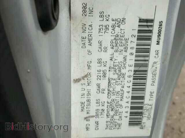 2003 MITSUBISHI ECLIPSE - VIN: 4A3AC44G63E108721 - Photo 10