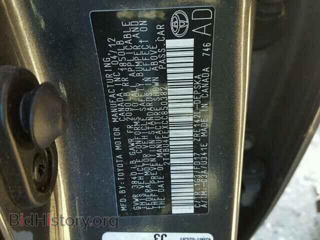 2012 TOYOTA COROLLA BA - VIN: 2T1BU4EEXCC850382 - Фото 10