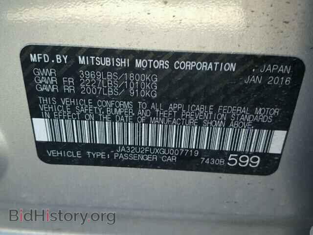 2016 MITSUBISHI LANCER - VIN: JA32U2FUXGU007719 - Фото 10