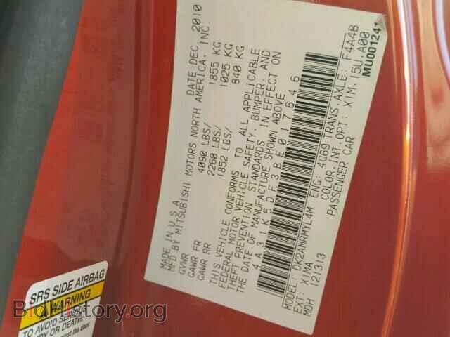 2011 MITSUBISHI ECLIPSE - VIN: 4A31K5DF3BE017646 - Photo 10