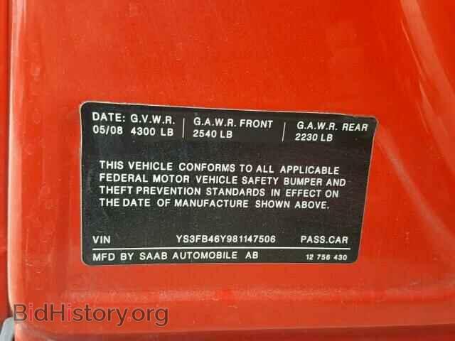 2008 SAAB 9 3 - VIN: YS3FB46Y981147506 - Фото 10