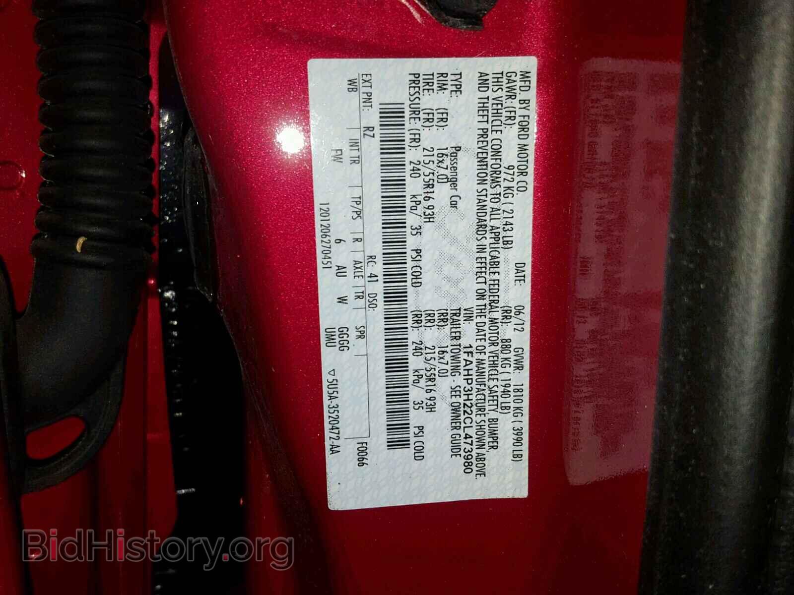 2012 FORD FOCUS - VIN: 1FAHP3H22CL473980 - Фото 10
