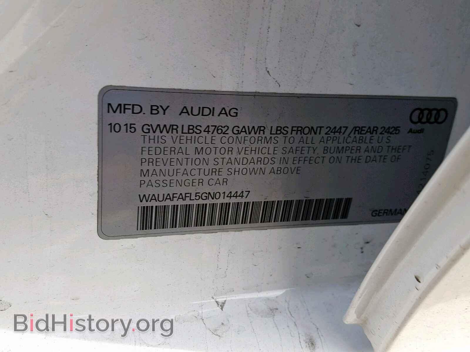 2016 AUDI A4 - VIN: WAUAFAFL5GN014447 - Фото 10