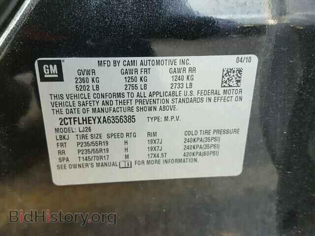 2010 GMC TERRAIN - VIN: 2CTFLHEYXA6356385 - Фото 10