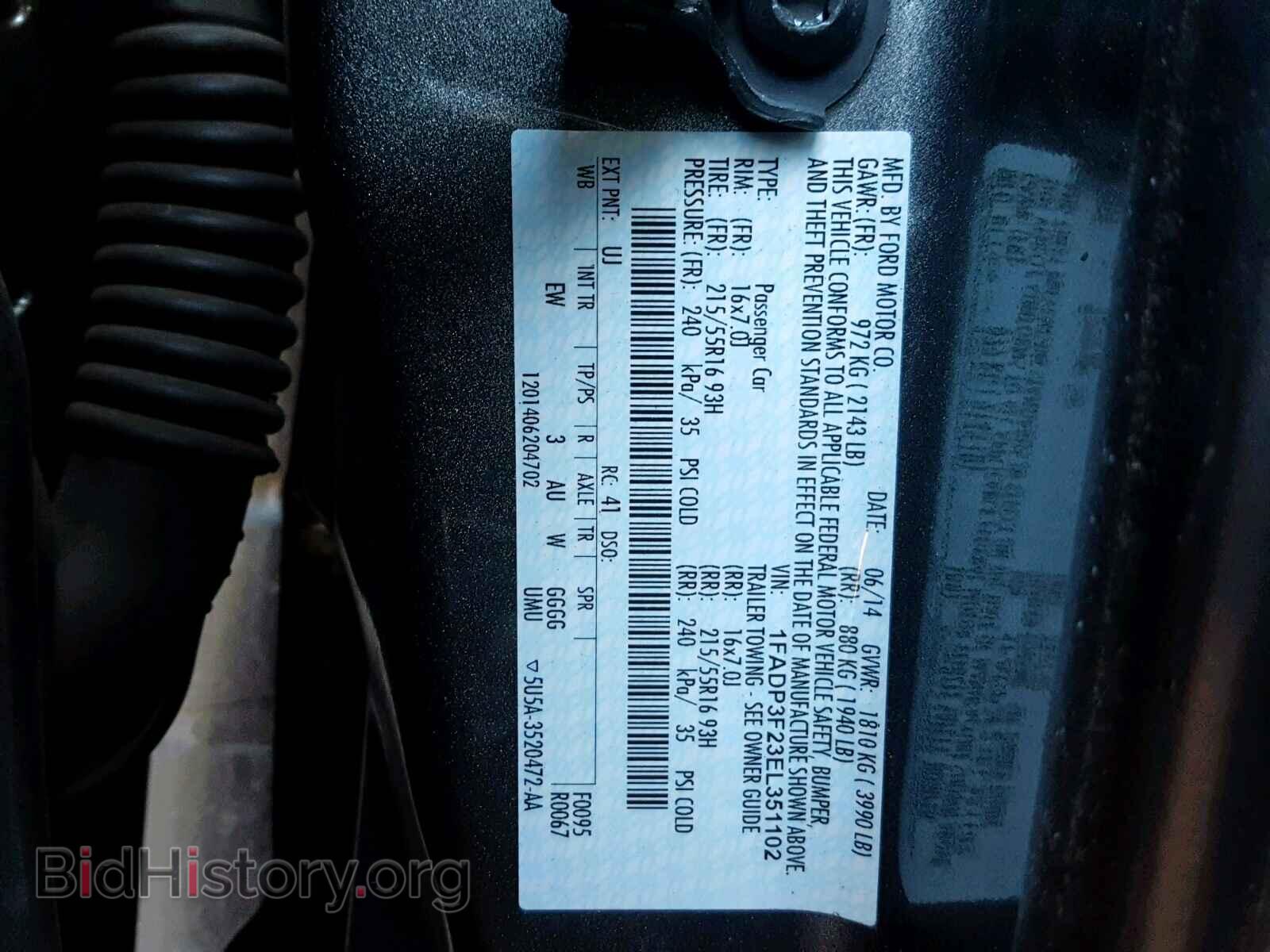 2014 FORD FOCUS - VIN: 1FADP3F23EL351102 - Photo 10